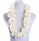 6 Pack Summer White Hawaiian Leis Necklace Tropical Luau Hawaii Wreaths Silk Flower Lei Thickened Dance Garland Flower Leis